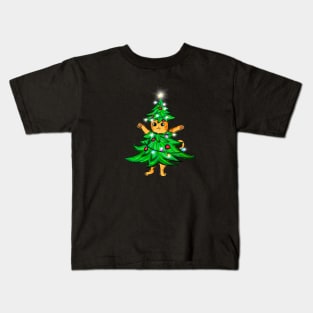 Funny Christmas Cat Kids T-Shirt